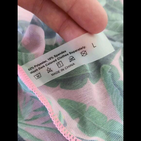 Pink Toucan Swimsuit Cover Up Beach Summer Large Open Front Bell Sleeves - Picture 3 of 5